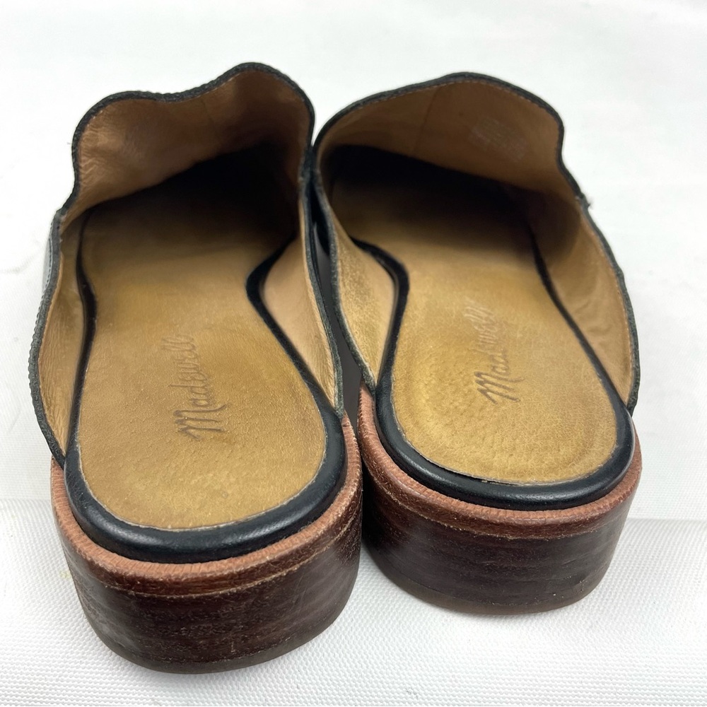 Madewell Women’s Frances Loafer Mules – Black Leather Slip-On Flats – Size 8 - Picture 5 of 8